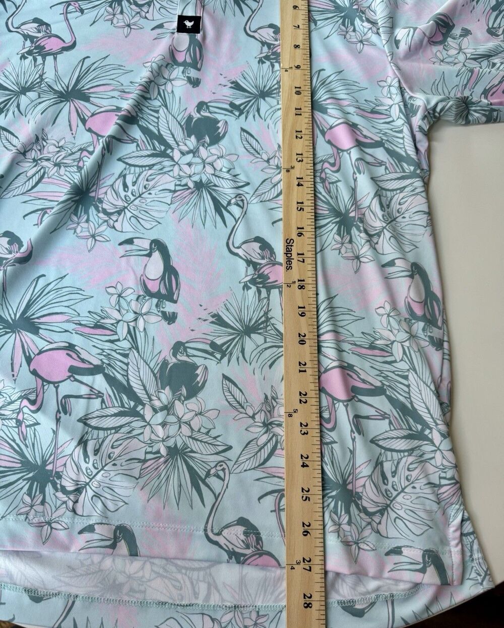 Bad Birdie Bird Watch Men's Flamingo Polo M Tropical Golf Performance - Picture 8 of 9